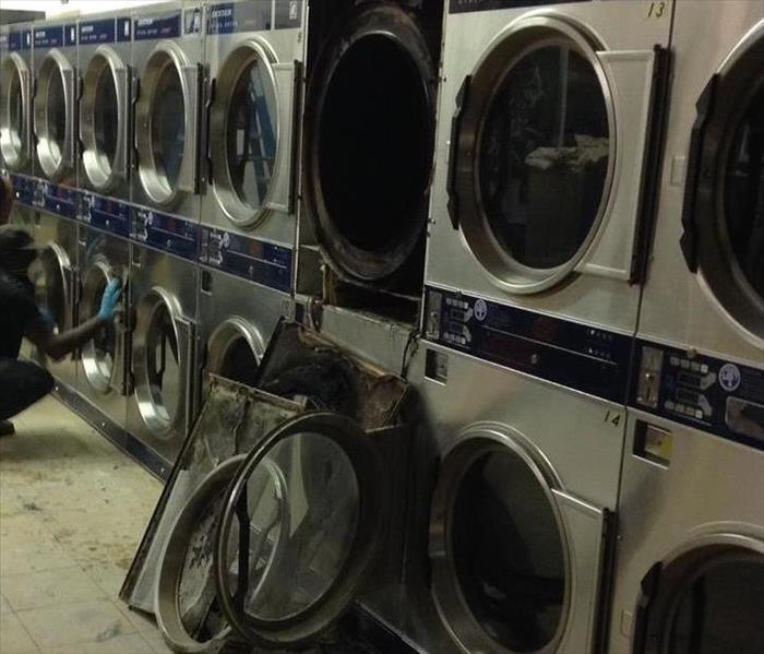 fire damage to commercial laundry equipment 