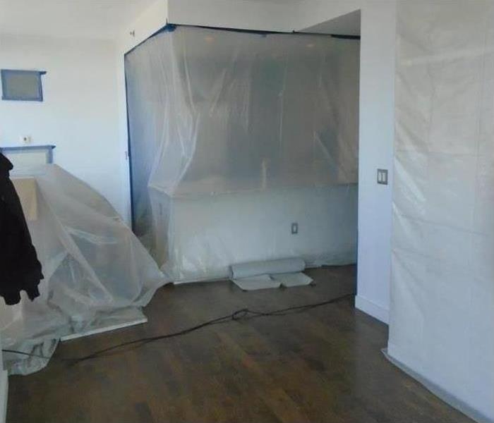 Containment and air filtration during residential mold remediation