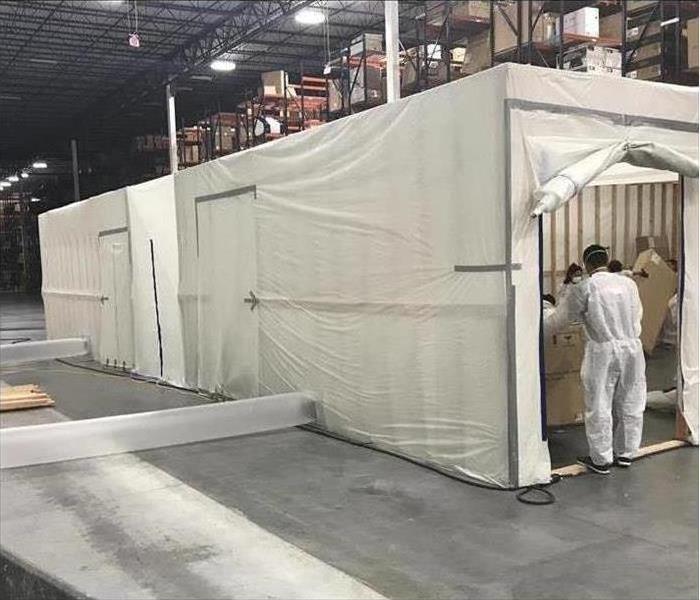 containment setup during commercial mold remediation and removal